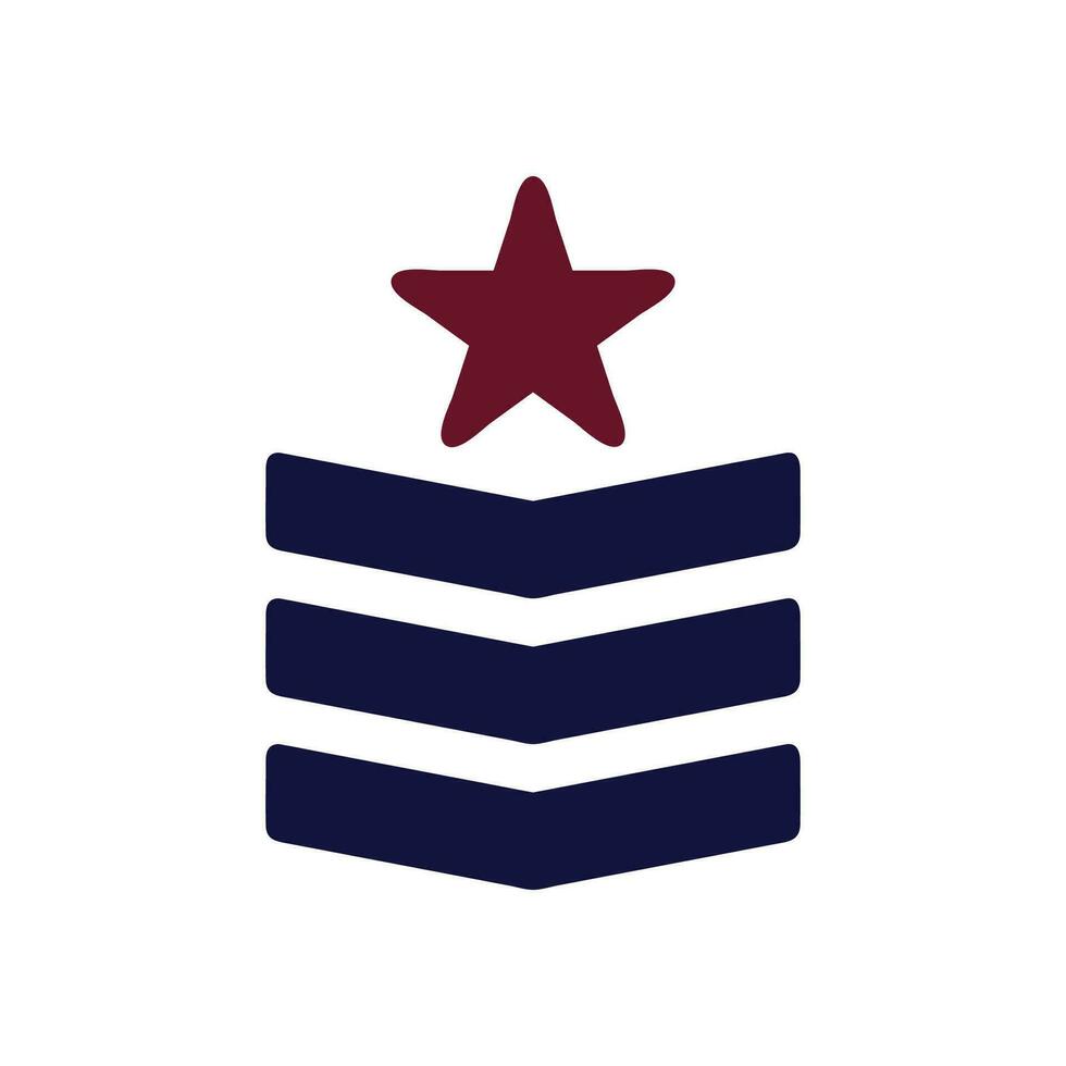bricka ikon fast rödbrun Marin Färg militär symbol perfekt vektor