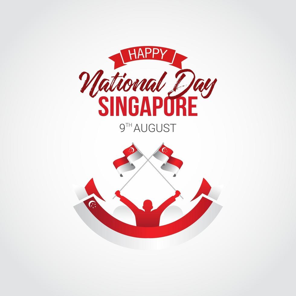 Singapur-Unabhängigkeitstag-Banner-Feier-Vektorillustration vektor
