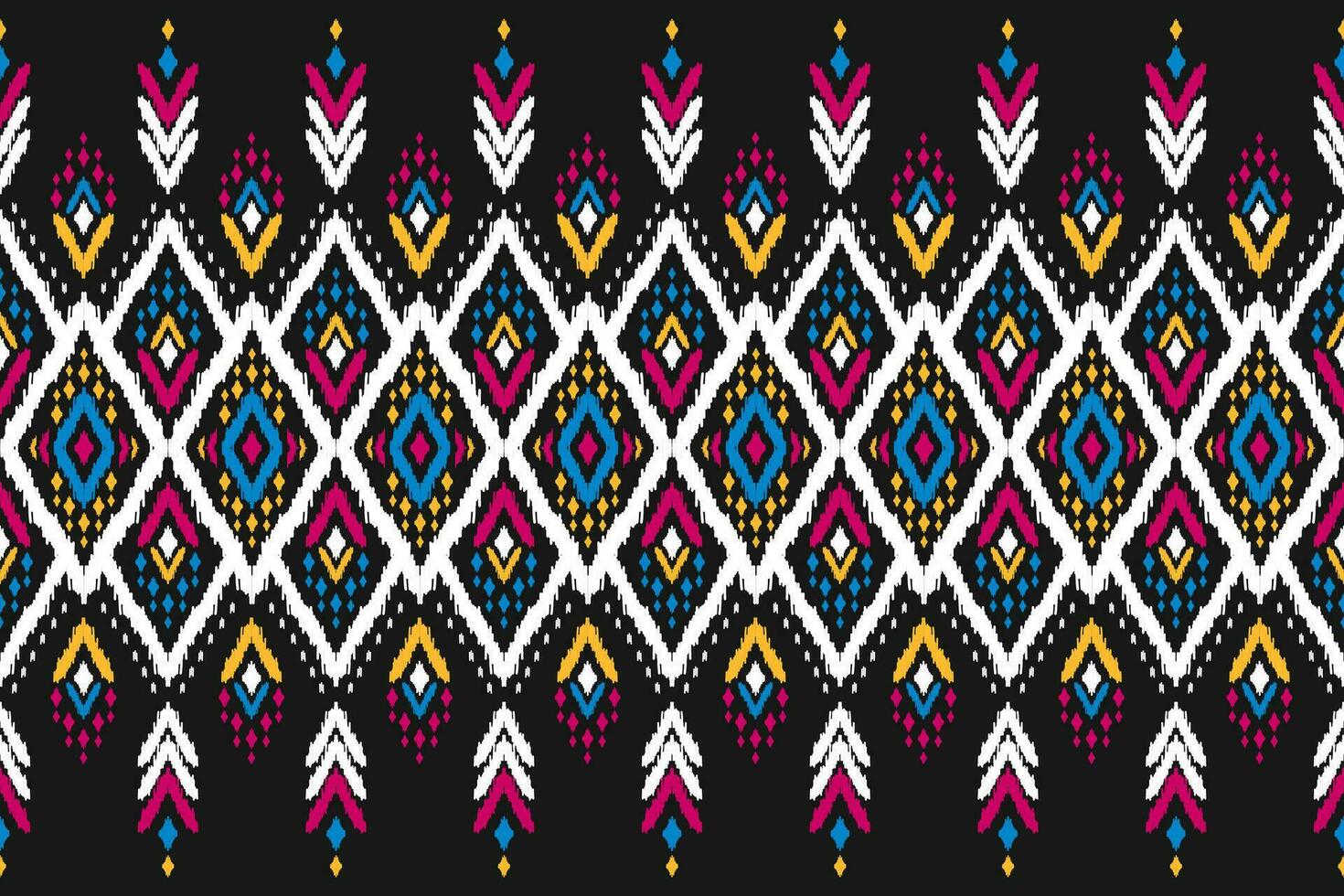 teppich ethnisch ikat muster kunst. geometrisches ethnisches ikat-nahtloses muster im stammes-. mexikanischer Stil. vektor