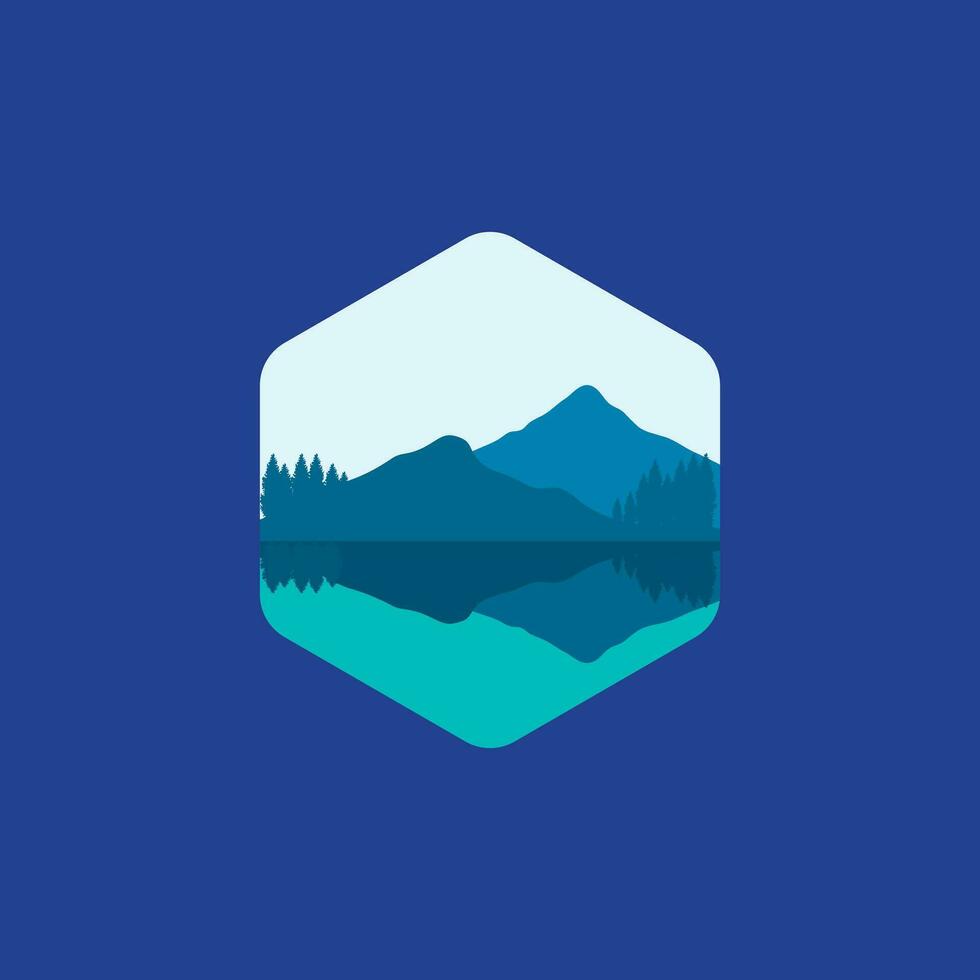 Wald und Berge Illustration mit minimalistisch Design. vektor