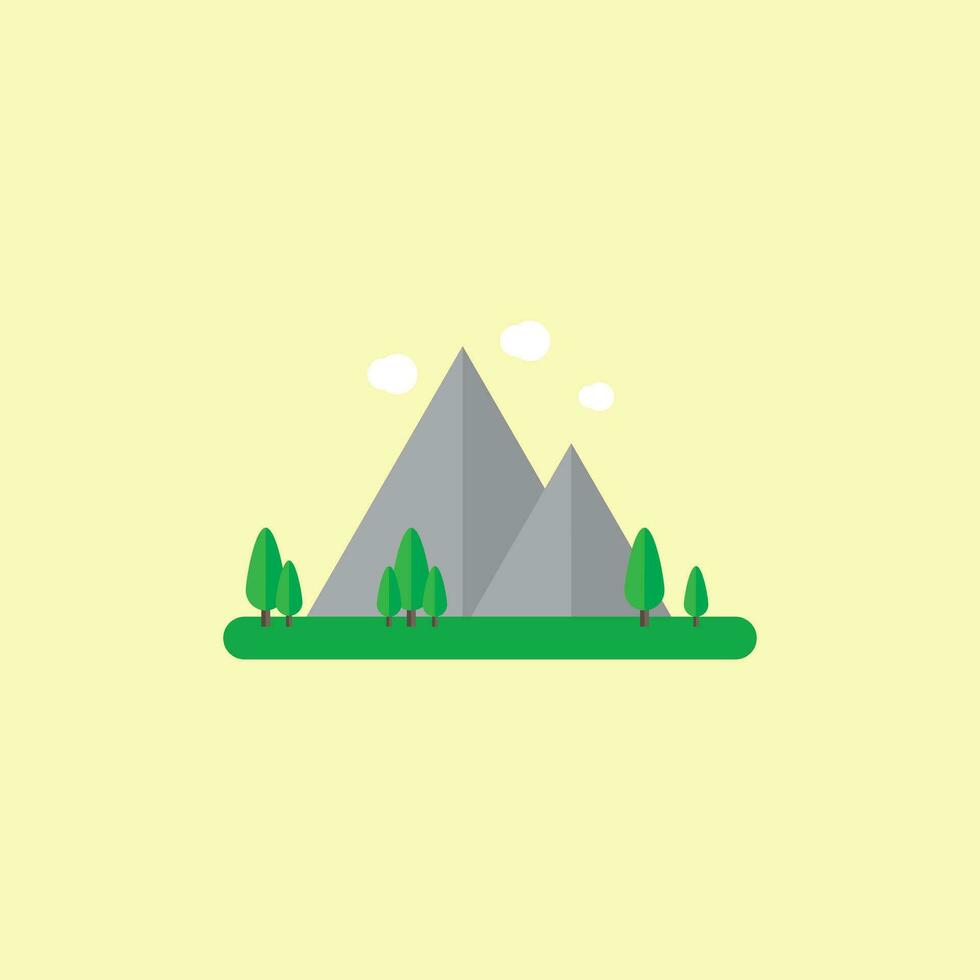 berg natur logotyp med minimalistisk design, natur illustration vektor