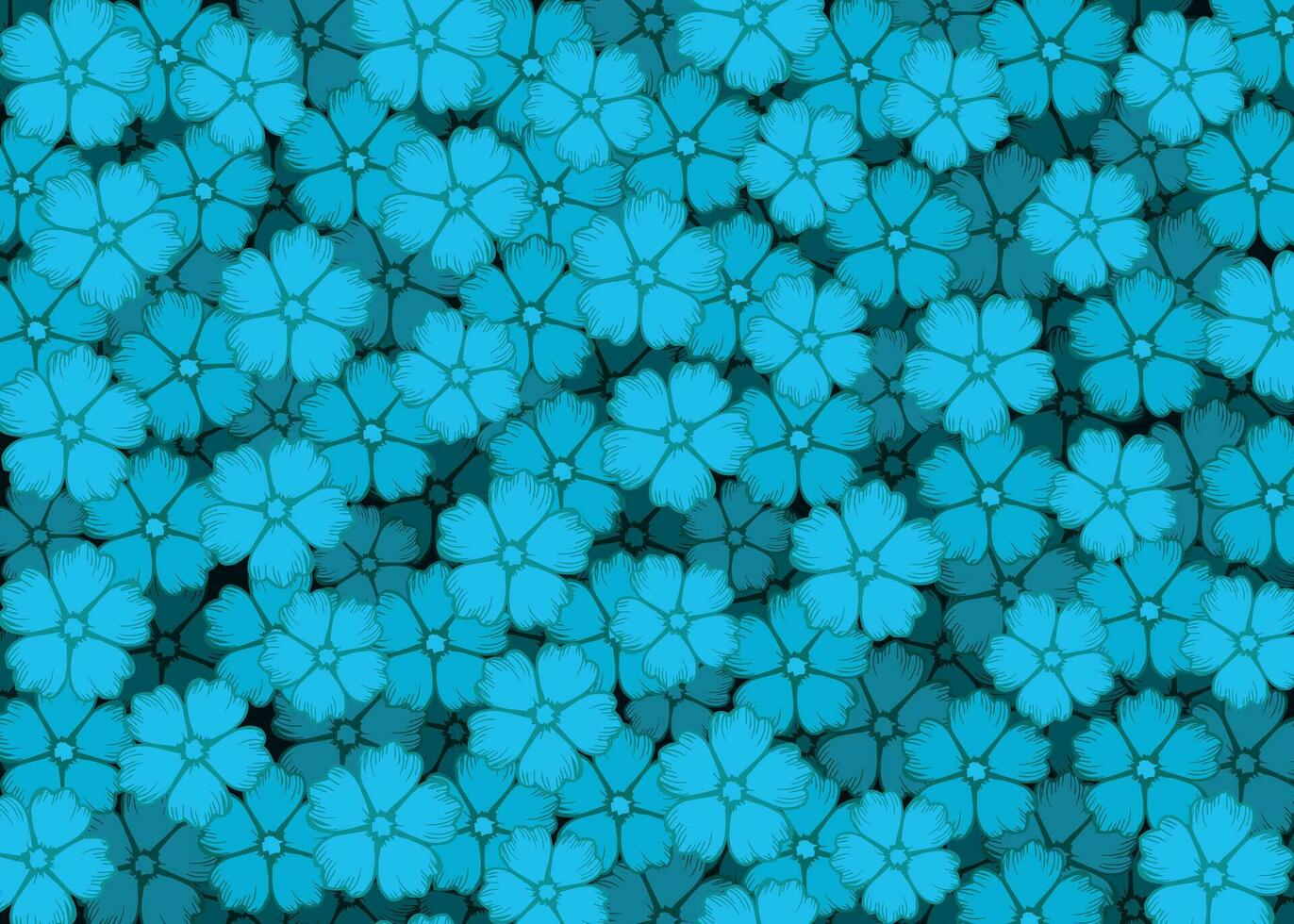 blå Färg blommor sömlös mönster för textil- vektor