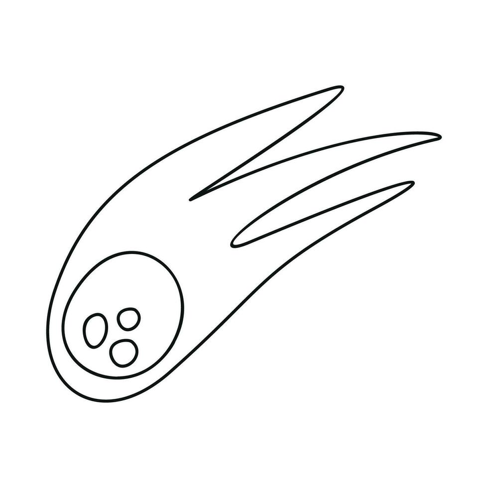 Hand gezeichnet linear Vektor Illustration von Asteroid