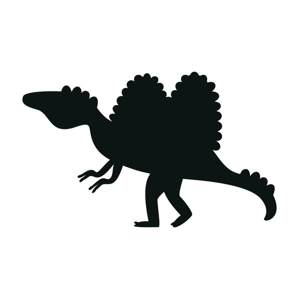 platt vektor silhuett illustration av spinosaurus dinosaurie