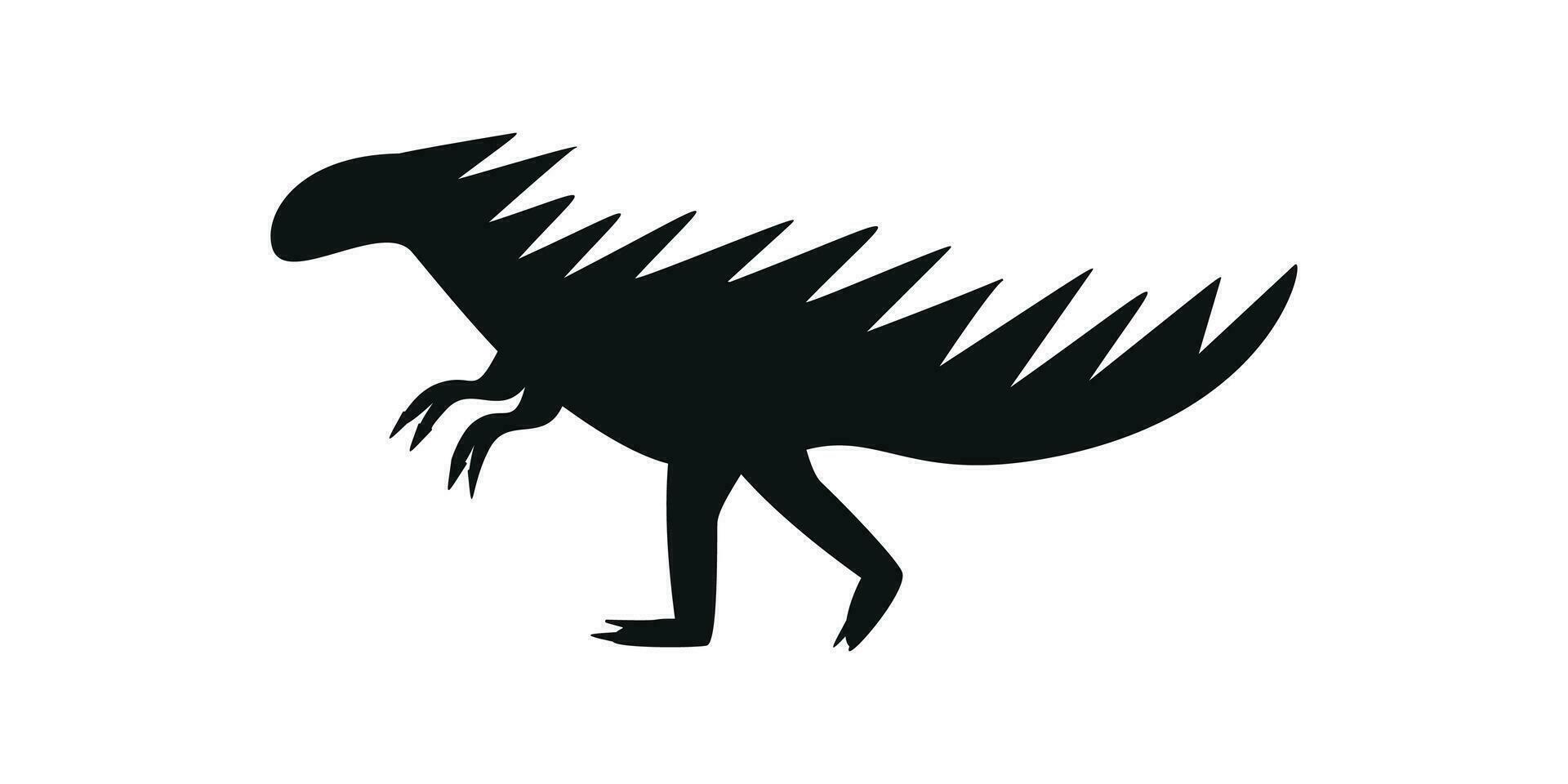 platt vektor silhuett illustration av hypsilophodon dinosaurie