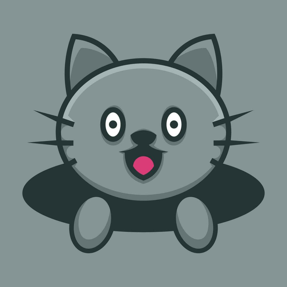 süß Katze Symbol Logo Design Aufkleber vektor