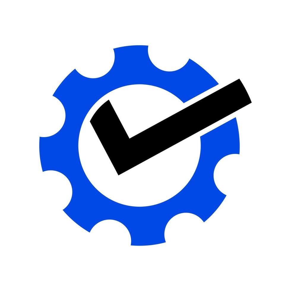 Ausrüstung prüfen Symbol Logo Design vektor