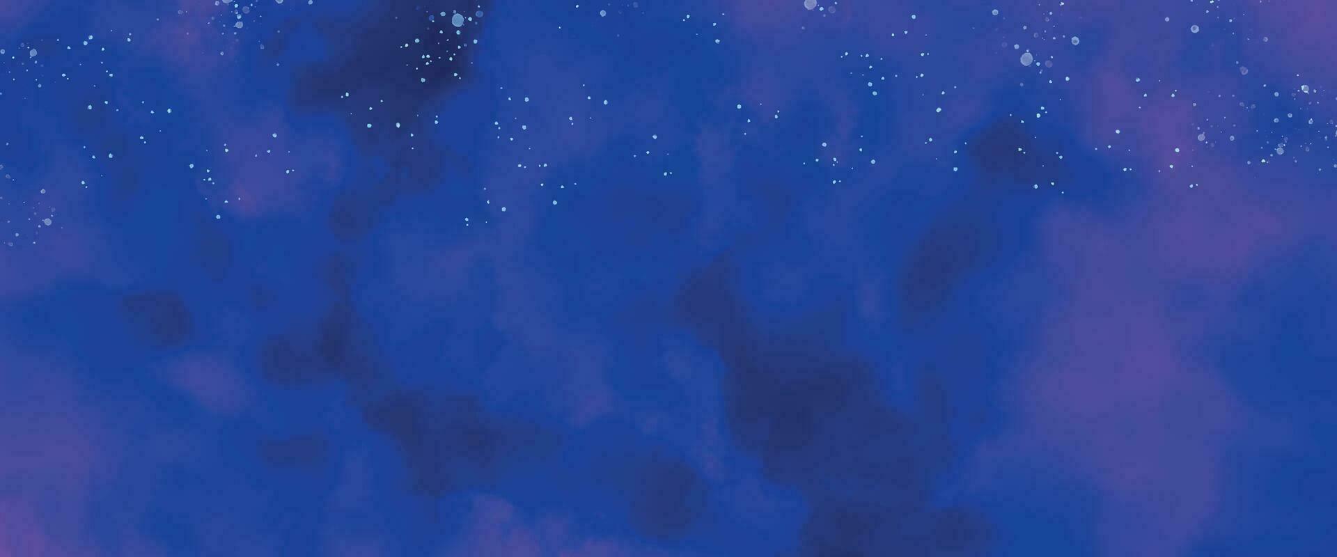 künstlerischer handgemalter mehrschichtiger dunkelblauer hintergrund. dunkelblauer nebel funkelt lila sternuniversum im weltraum horizontale galaxie im weltraum. marineblaue aquarell- und papierstruktur. Wasser waschen vektor