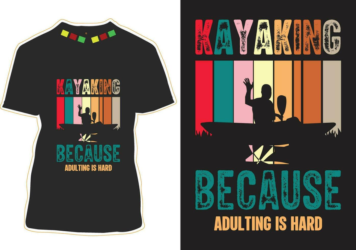 Kajakpaddling t-shirt design vektor