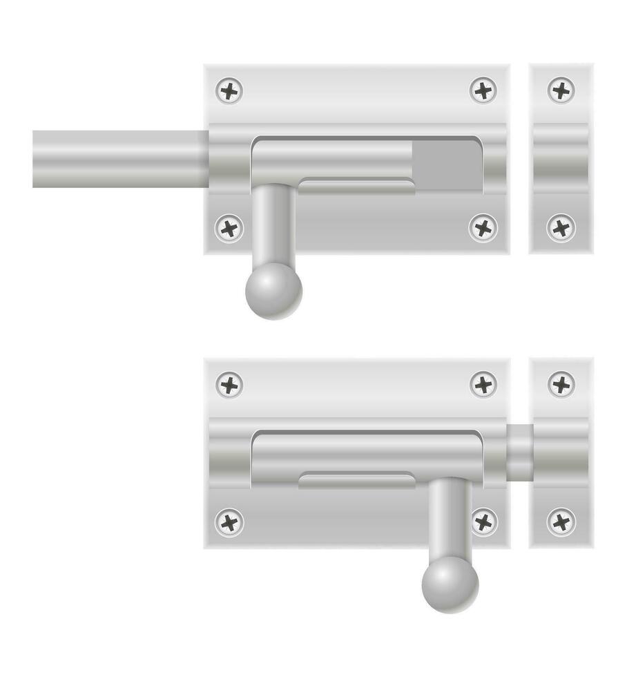 Metall verriegeln zum Schließen Türen Vektor Illustration isoliert auf Weiß Hintergrund