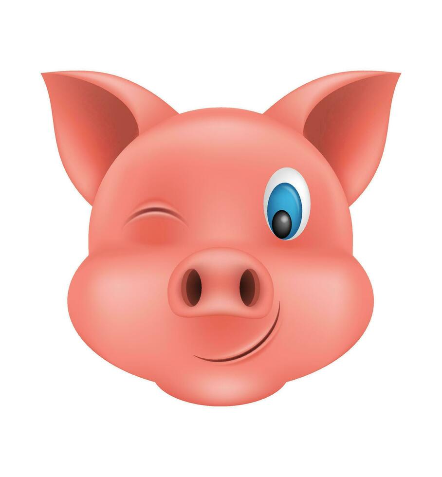 Schwein Schnauze Emoji Aufkleber Vektor Illustration isoliert auf Weiß Hintergrund