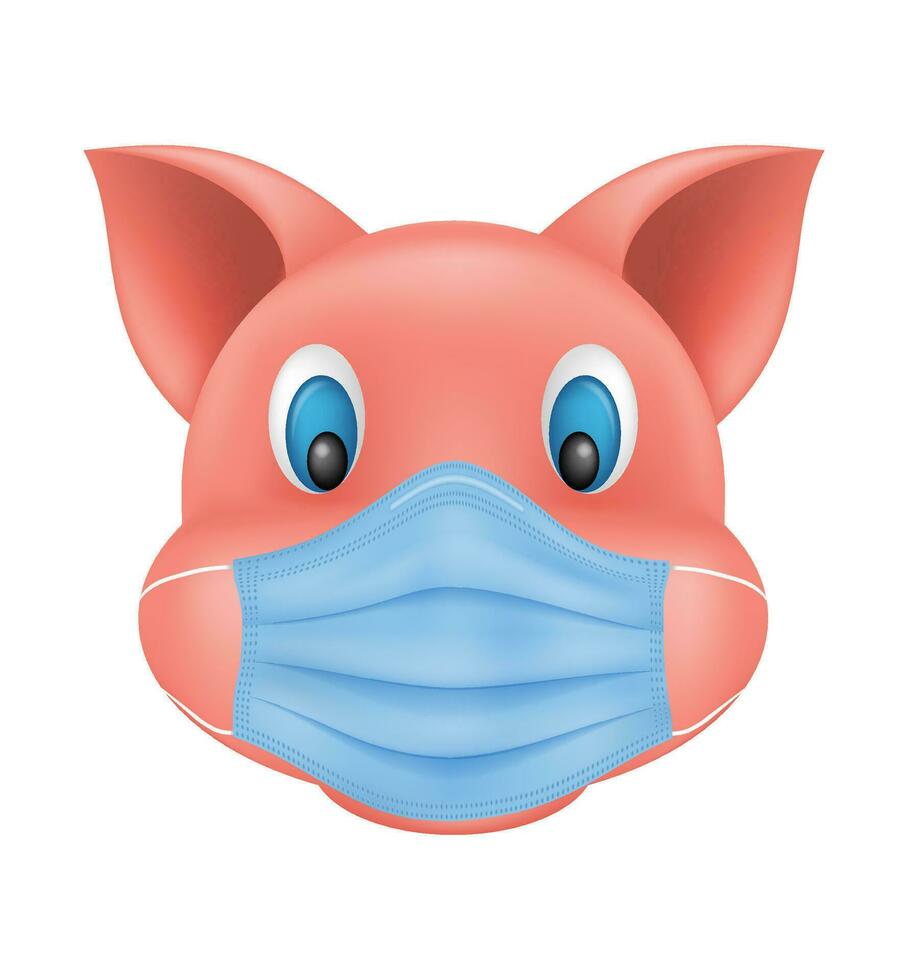 Schwein Schnauze Emoji Aufkleber Vektor Illustration isoliert auf Weiß Hintergrund