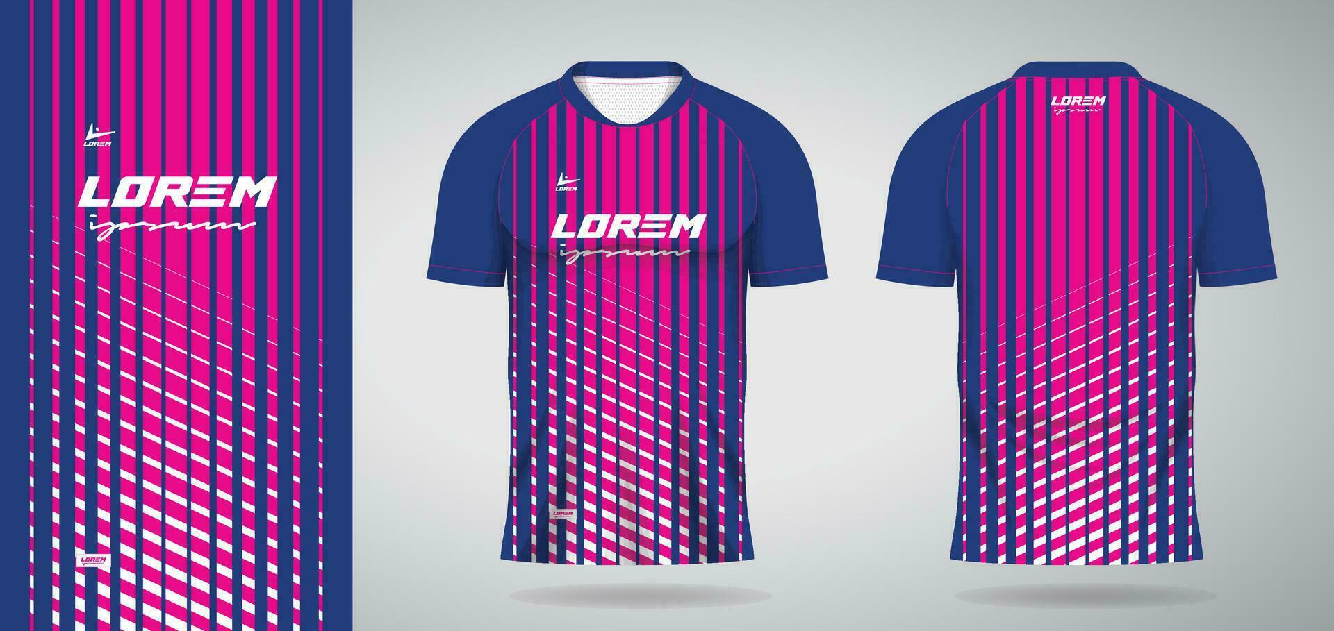 blå rosa sporter jersey mall för fotboll enhetlig skjorta design vektor