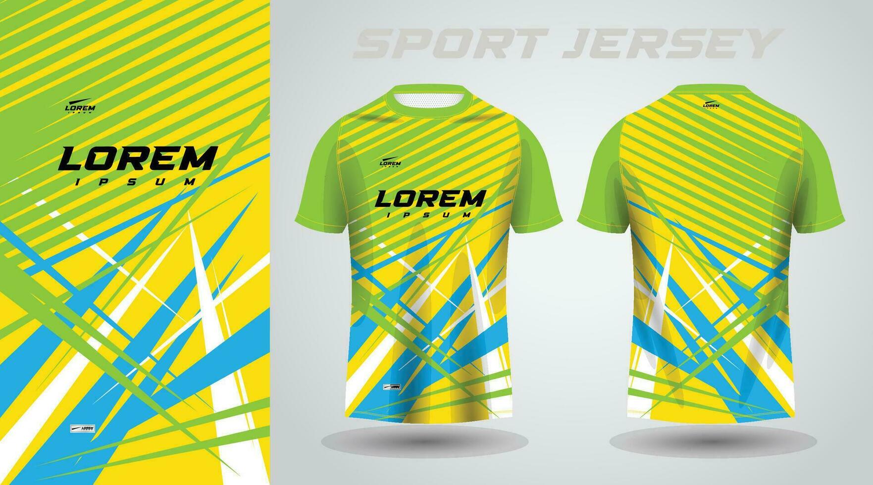 gul grön och blå Färg skjorta fotboll fotboll sport jersey mall design attrapp vektor