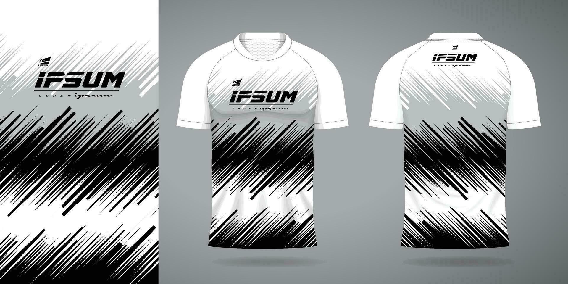 svart vit jersey sport enhetlig skjorta design mall vektor