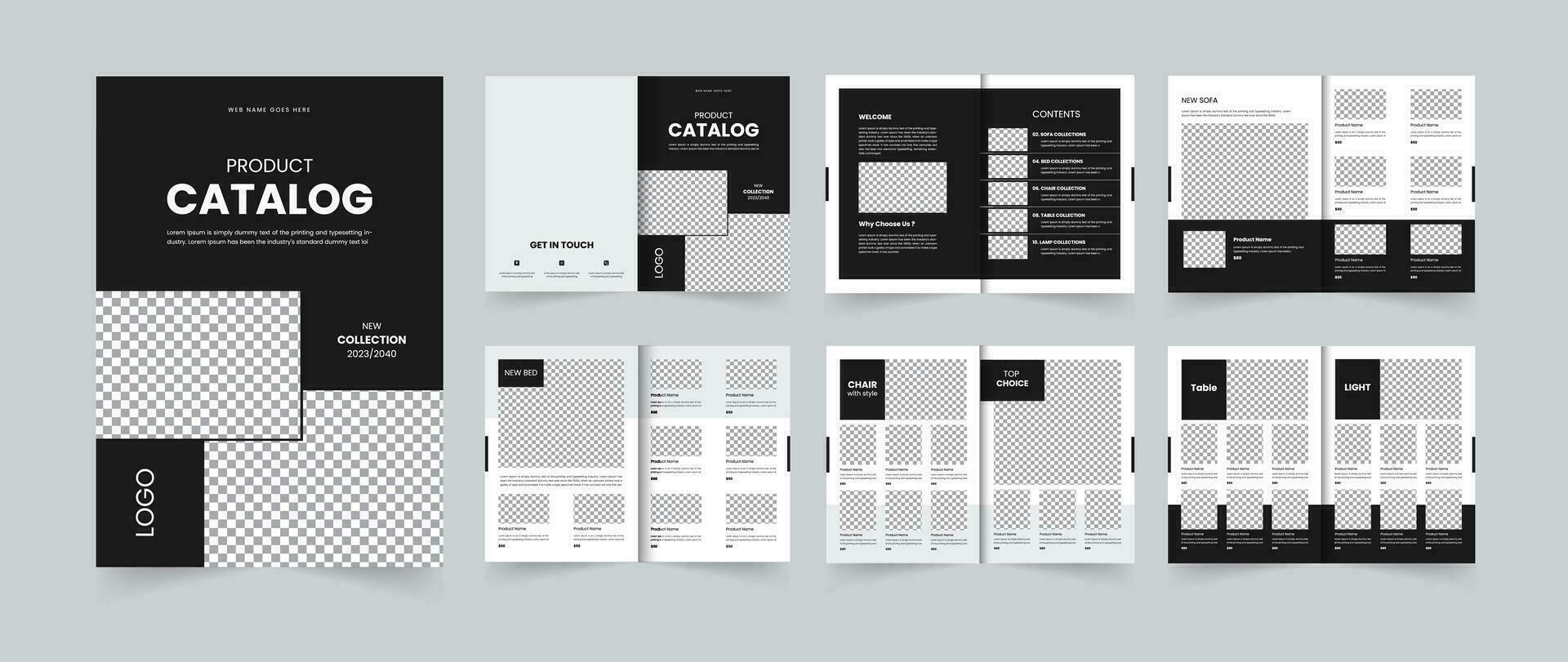 modern a4 Produkt Katalog Vorlage Design 12 Seiten vektor