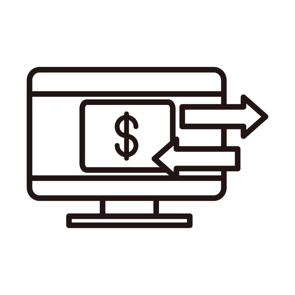 Symbol für Computer-Bankkarten-Shopping oder Zahlung für mobiles Banking vektor