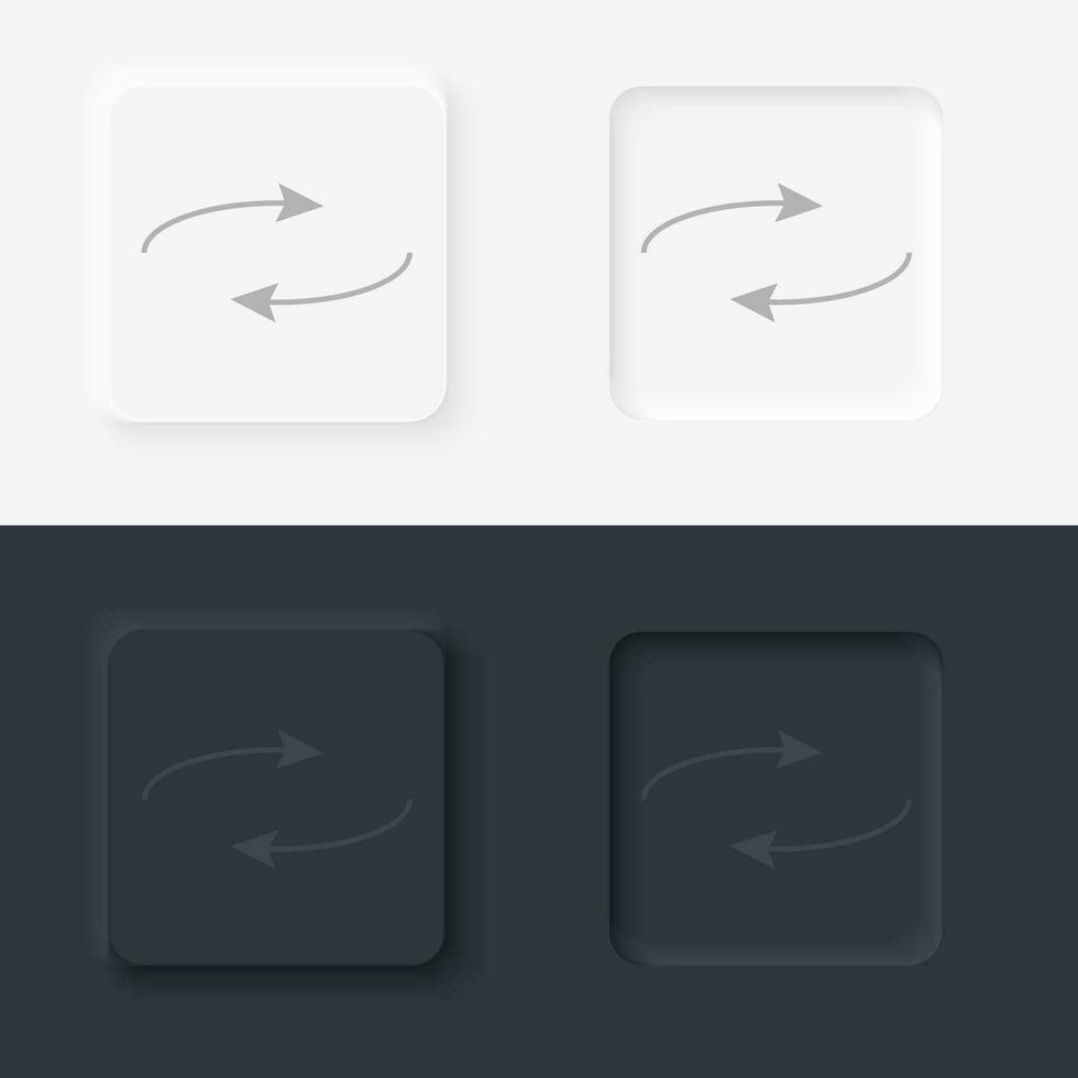 Pfeil Vektor Symbol, neumorphisch Stil Pfeil Taste Vektor Symbol auf schwarz und Weiß Hintergrund einstellen