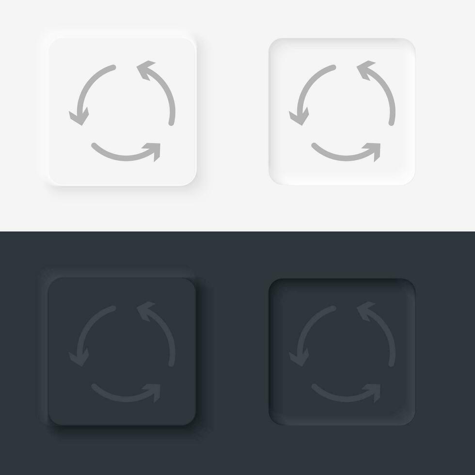 Pfeil Vektor Symbol, neumorphisch Stil Pfeil Taste Vektor Symbol auf schwarz und Weiß Hintergrund einstellen