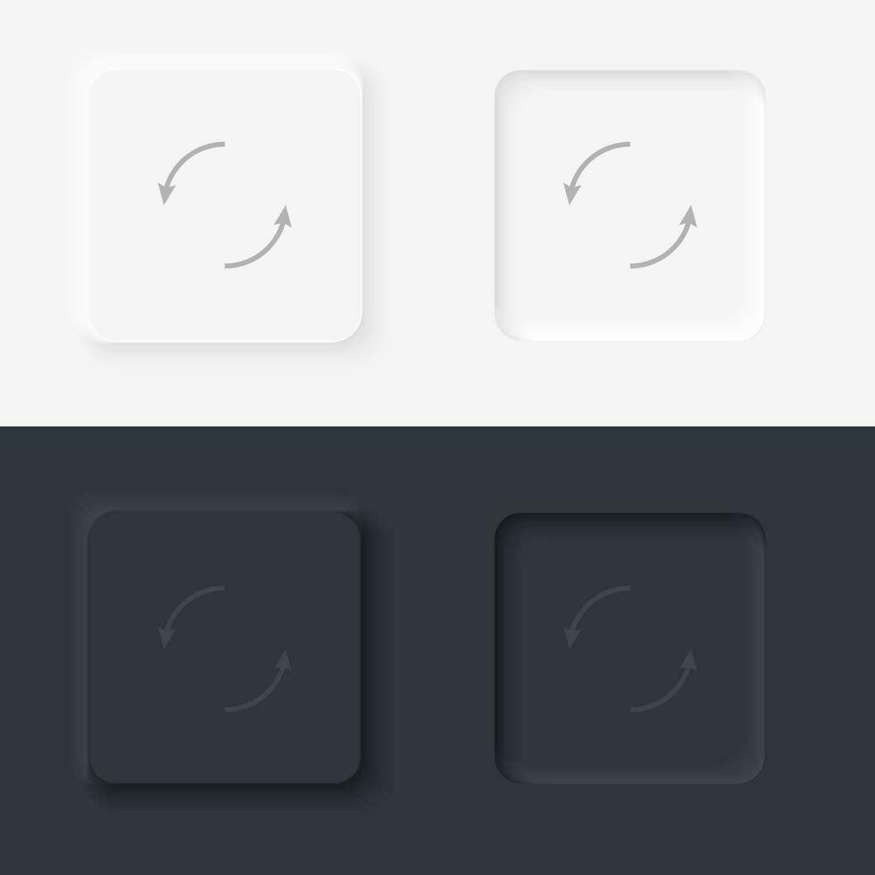 Pfeil Vektor Symbol, neumorphisch Stil Pfeil Taste Vektor Symbol auf schwarz und Weiß Hintergrund einstellen