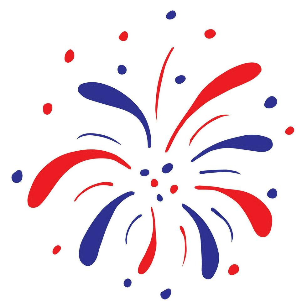 4 .. von Juli amerikanisch Unabhängigkeit Tag. glücklich Unabhängigkeit Tag. Hintergrund von Feuerwerk im Blau und rot Farben vektor