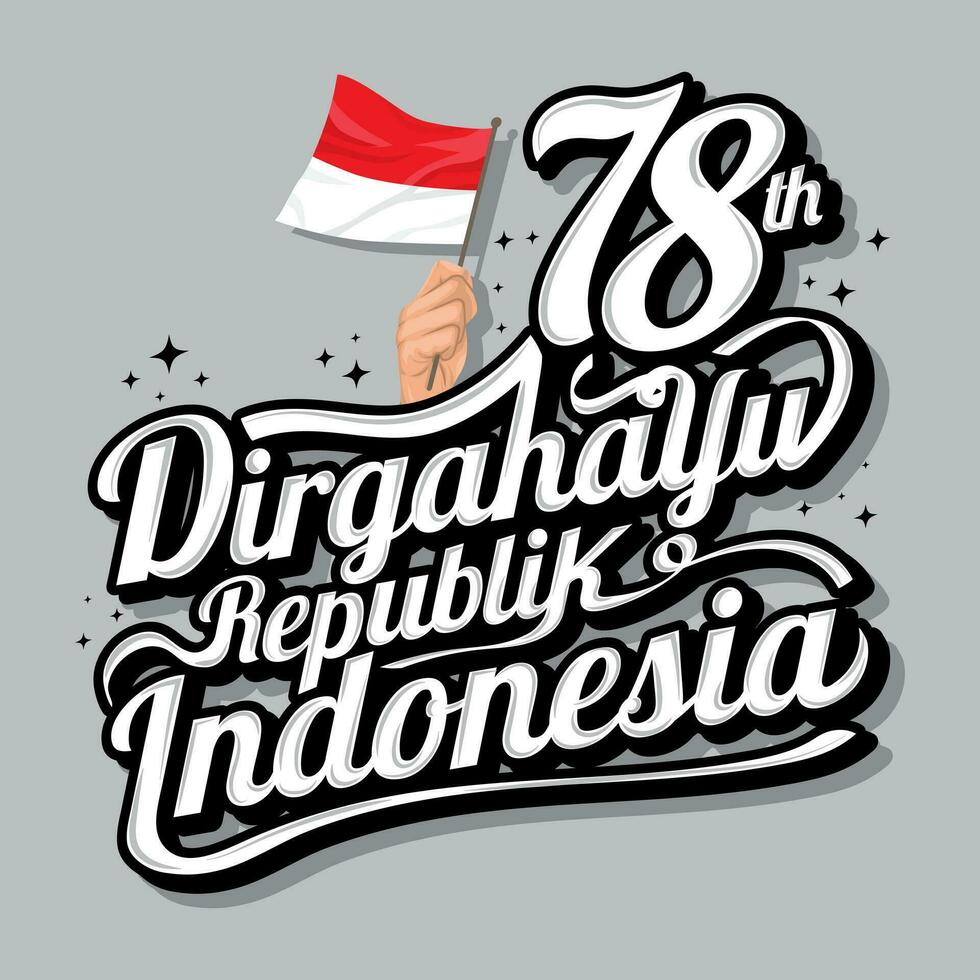 dirgahayu republik indonesien typografi som betyder indonesiska oberoende dag vektor