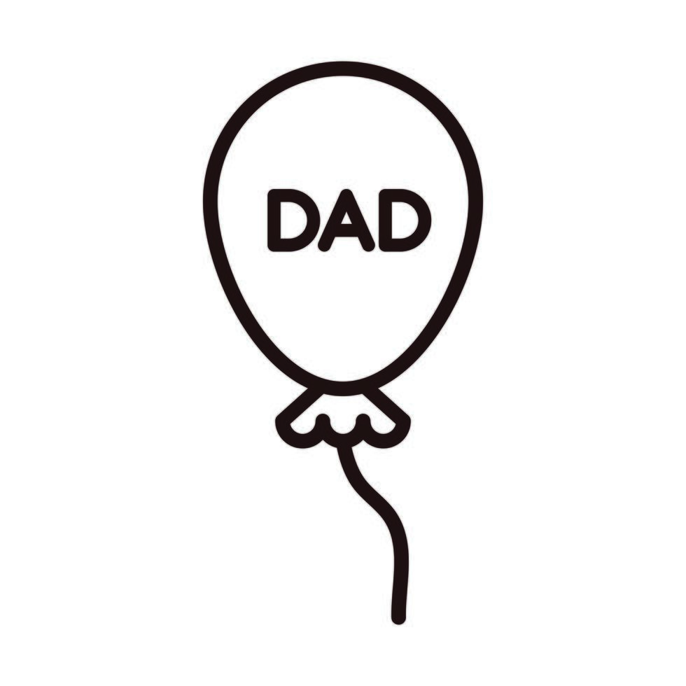 Happy Fathers Day Papa Ballon Dekoration Ornament Feier Linienstil-Symbol vektor