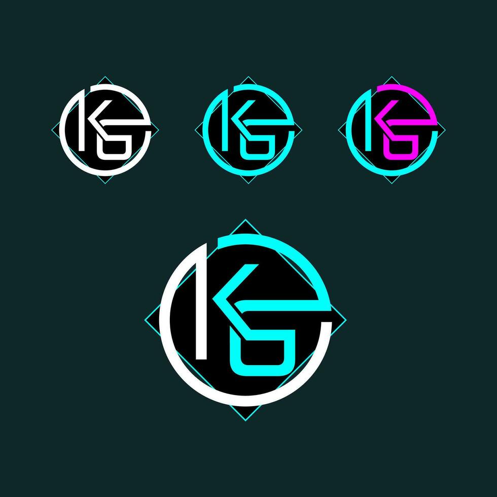 kg trendig brev logotyp design med cirkel vektor