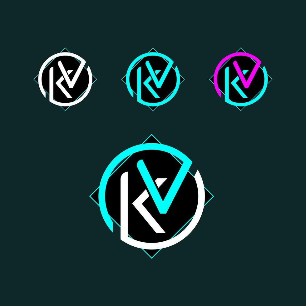 kv modisch Brief Logo Design mit Kreis vektor