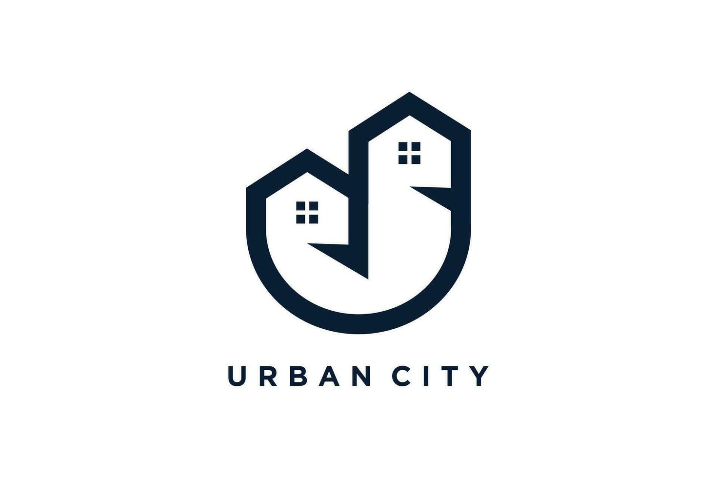 urban stad logotyp design med modern begrepp vektor