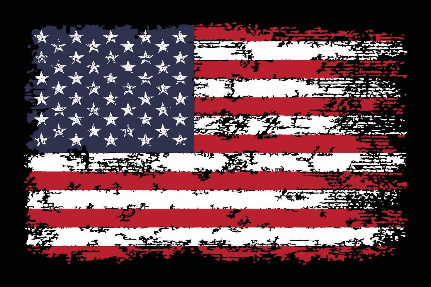 betrübt USA Flagge. Jahrgang amerikanisch Flagge Design vektor