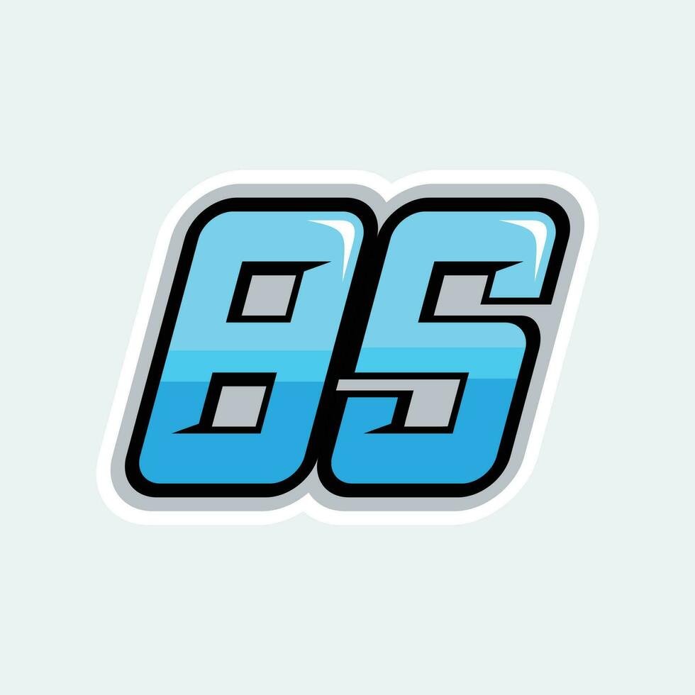 85 Rennen Zahlen Logo Vektor