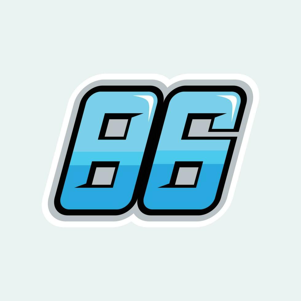 86 tävlings tal logotyp vektor