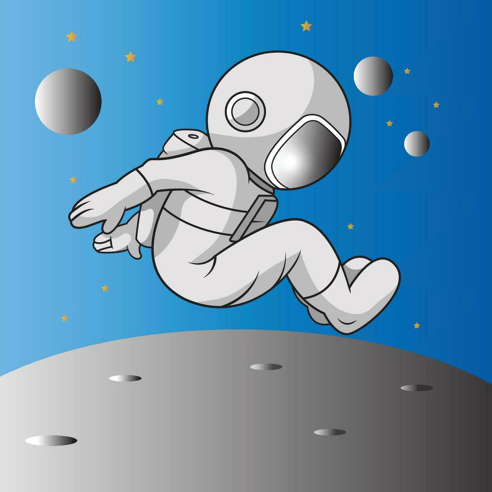 Druckillustration Vektor Grafik von ein Astronaut