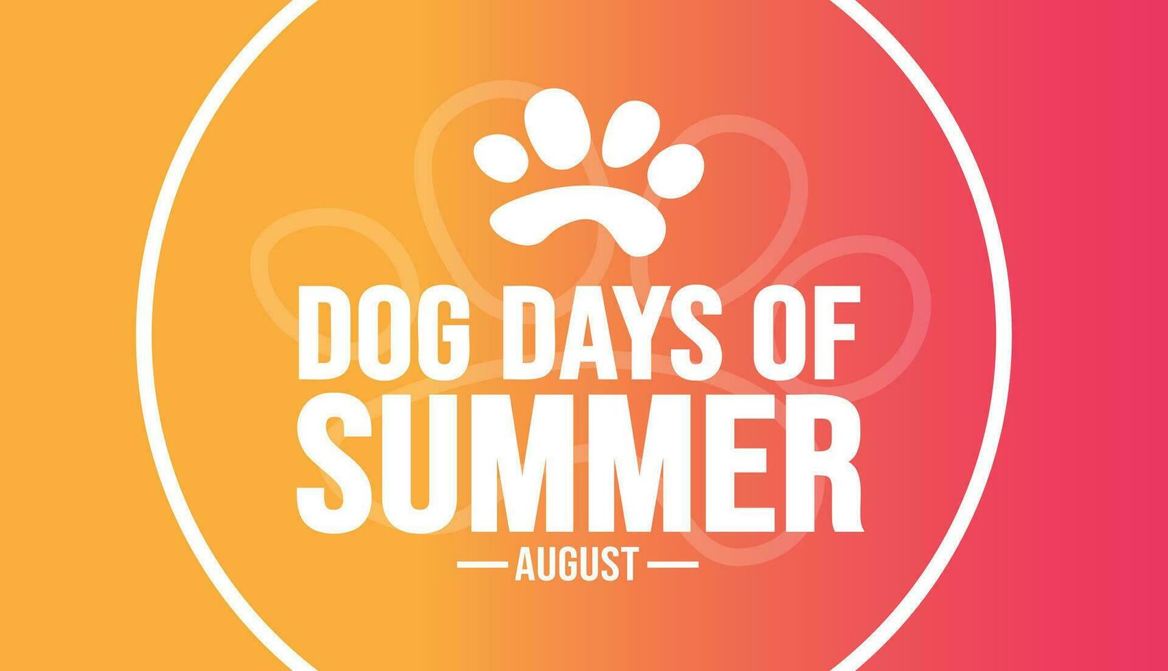 augusti är hund dagar av sommar bakgrund mall. Semester begrepp. bakgrund, baner, kort, och affisch design mall med text inskrift och standard Färg. vektor illustration.