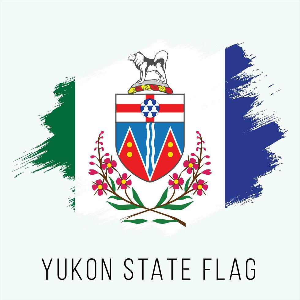 Kanada Provinz Yukon Vektor Flagge Design Vorlage