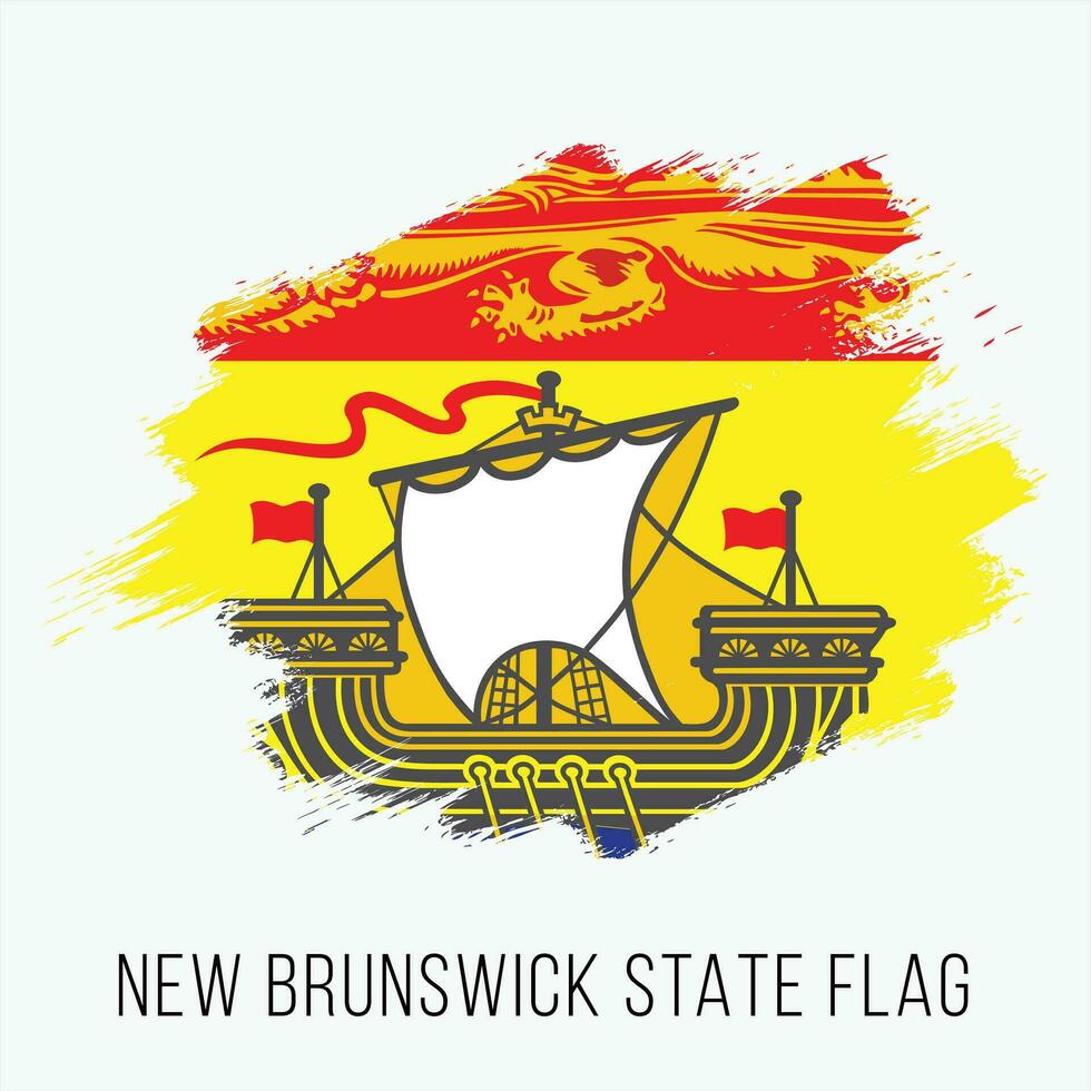 Kanada Provinz Neu Braunschweig Zustand Vektor Flagge Design Vorlage