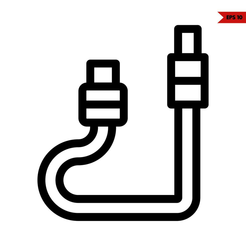 Kabel USB Linie Symbol vektor