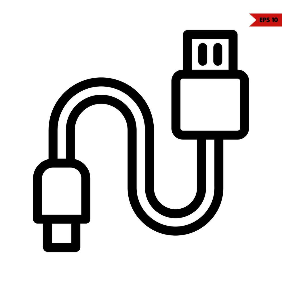 Kabel Daten USB Linie Symbol vektor
