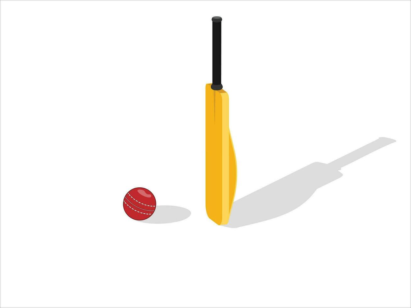 Cricketschläger und Ball vektor