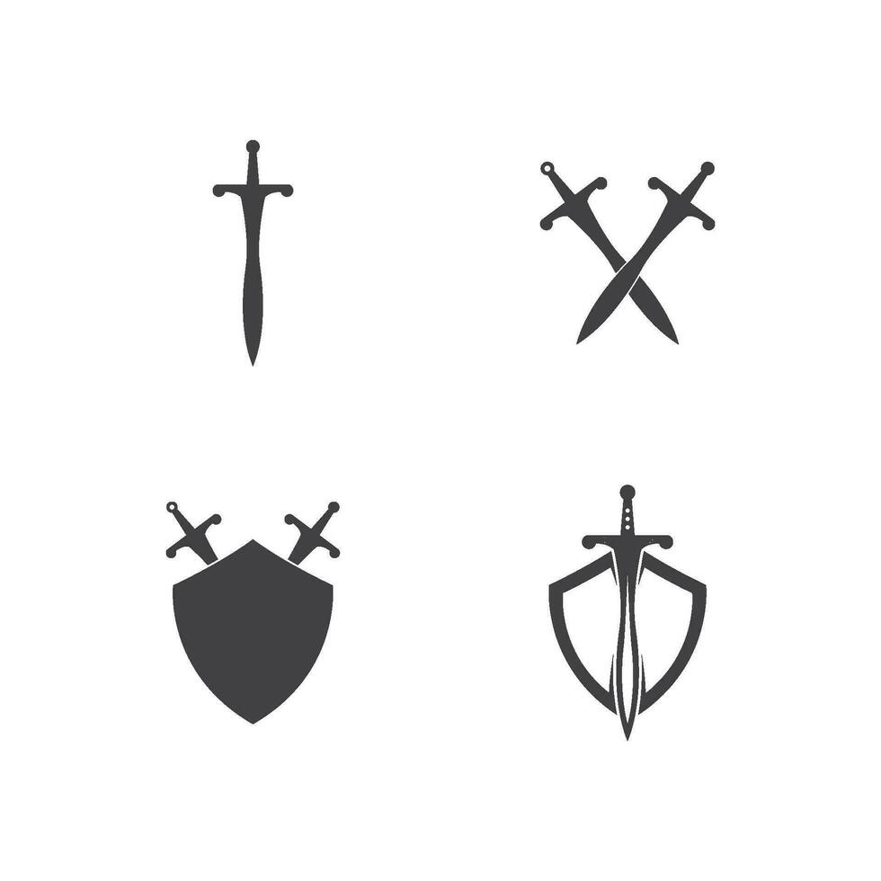 Schwert Logo Vektor eben Design