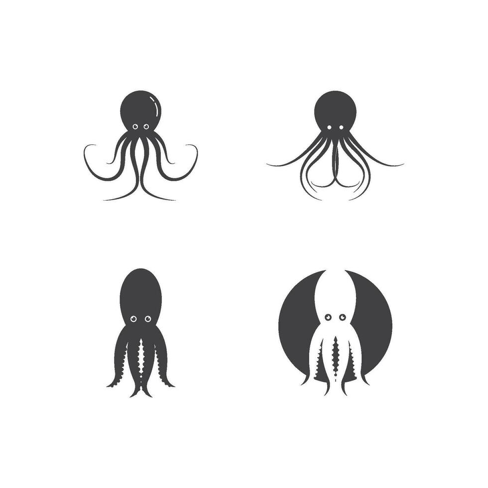 bläckfisk logotyp ilustration vektor