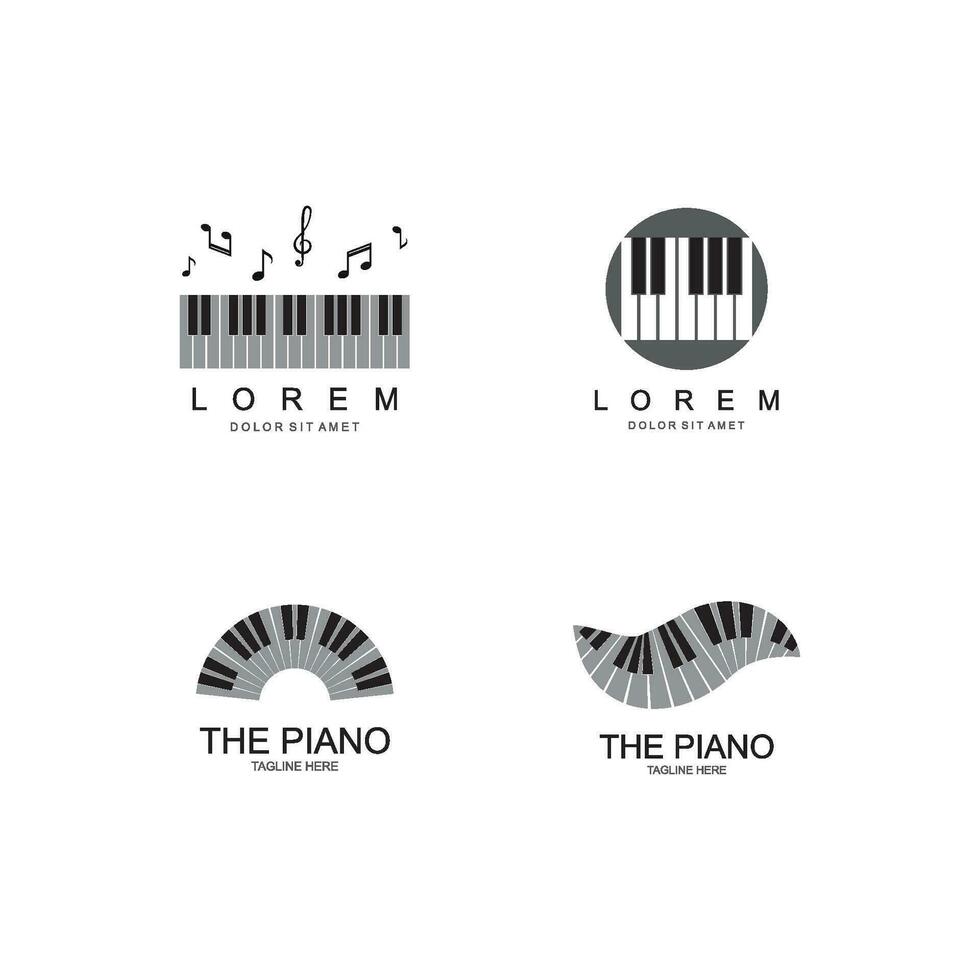 Klavier Logo Design Vorlage vektor