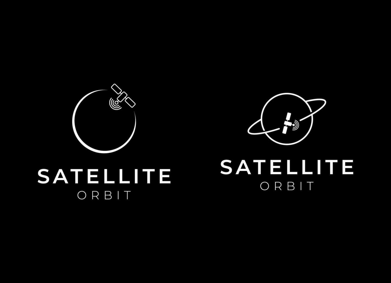 satellit logotyp mall. kommunikation teknologi logotyp begrepp för satellit vektor