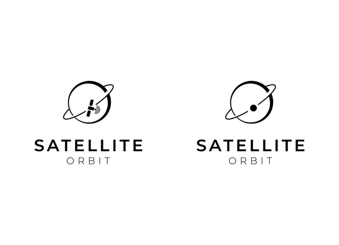 satellit logotyp mall. kommunikation teknologi logotyp begrepp för satellit vektor