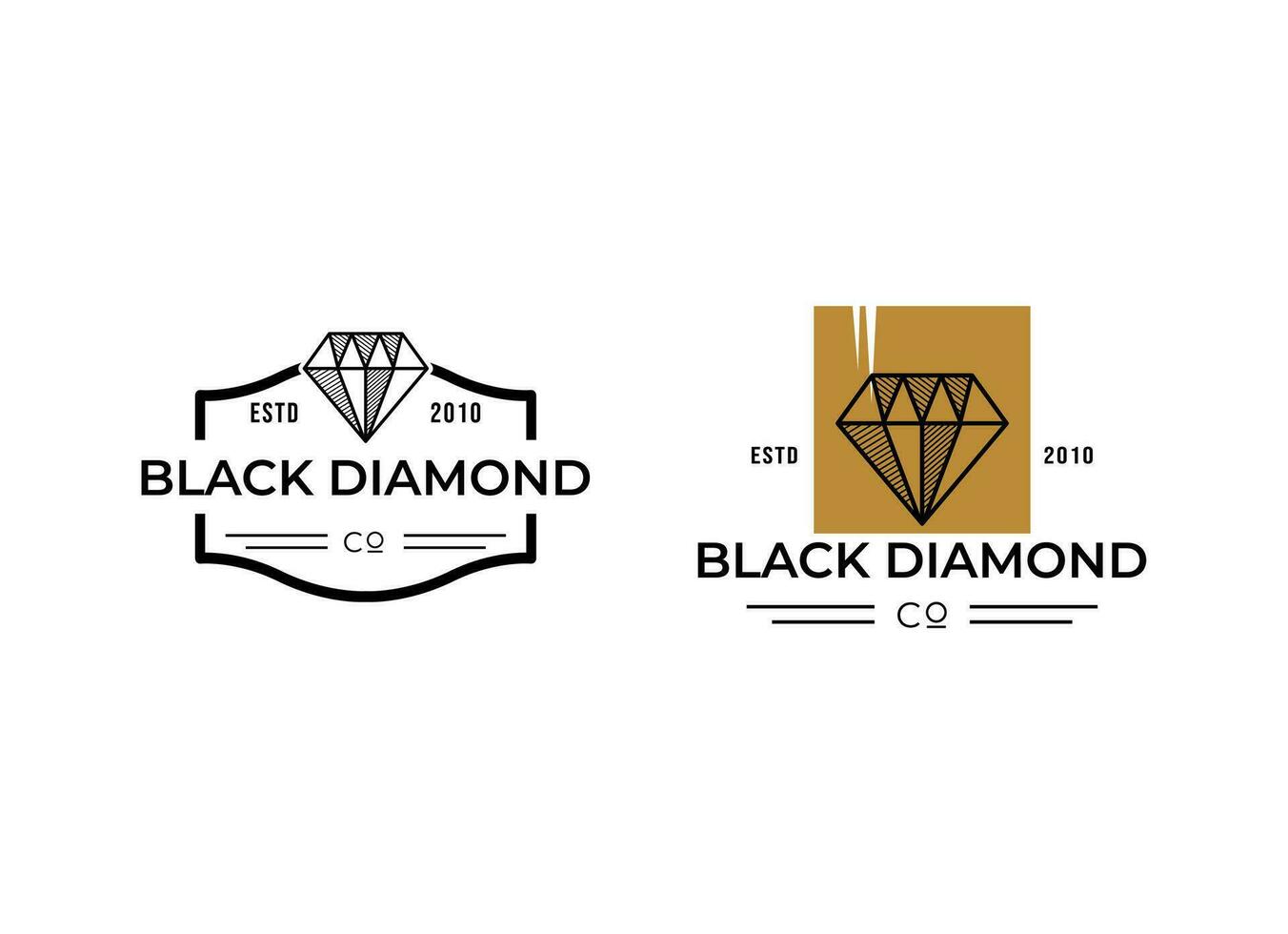 Gold Diamant Logo Design. Luxus Marke Schmuck Logo vektor