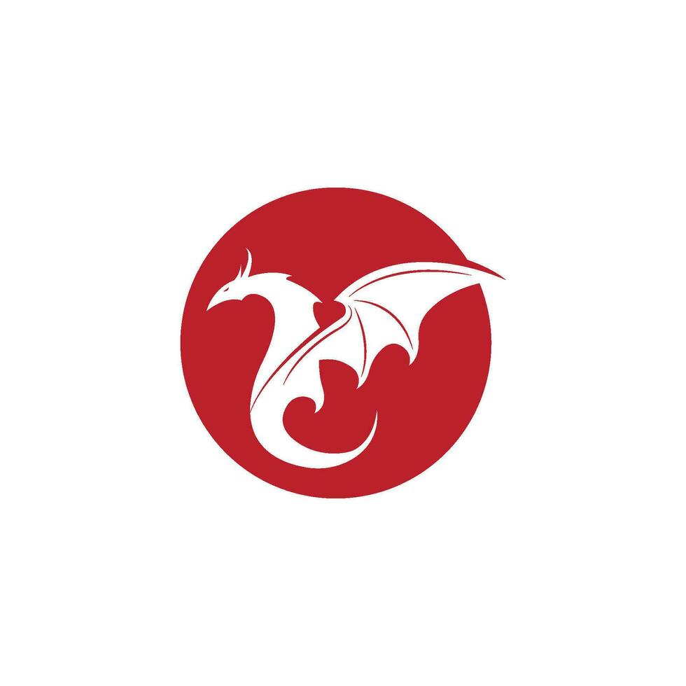 Drachen eben Farbe Logo Vorlage Vektor