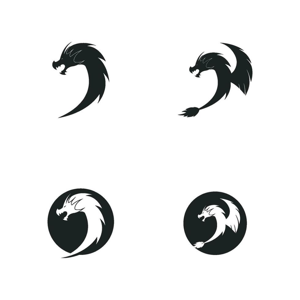 Drachen eben Farbe Logo Vorlage Vektor