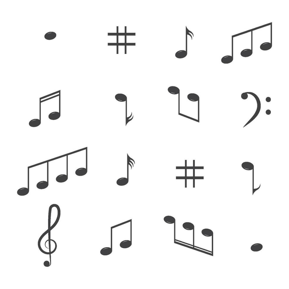 musik not ikon vektor