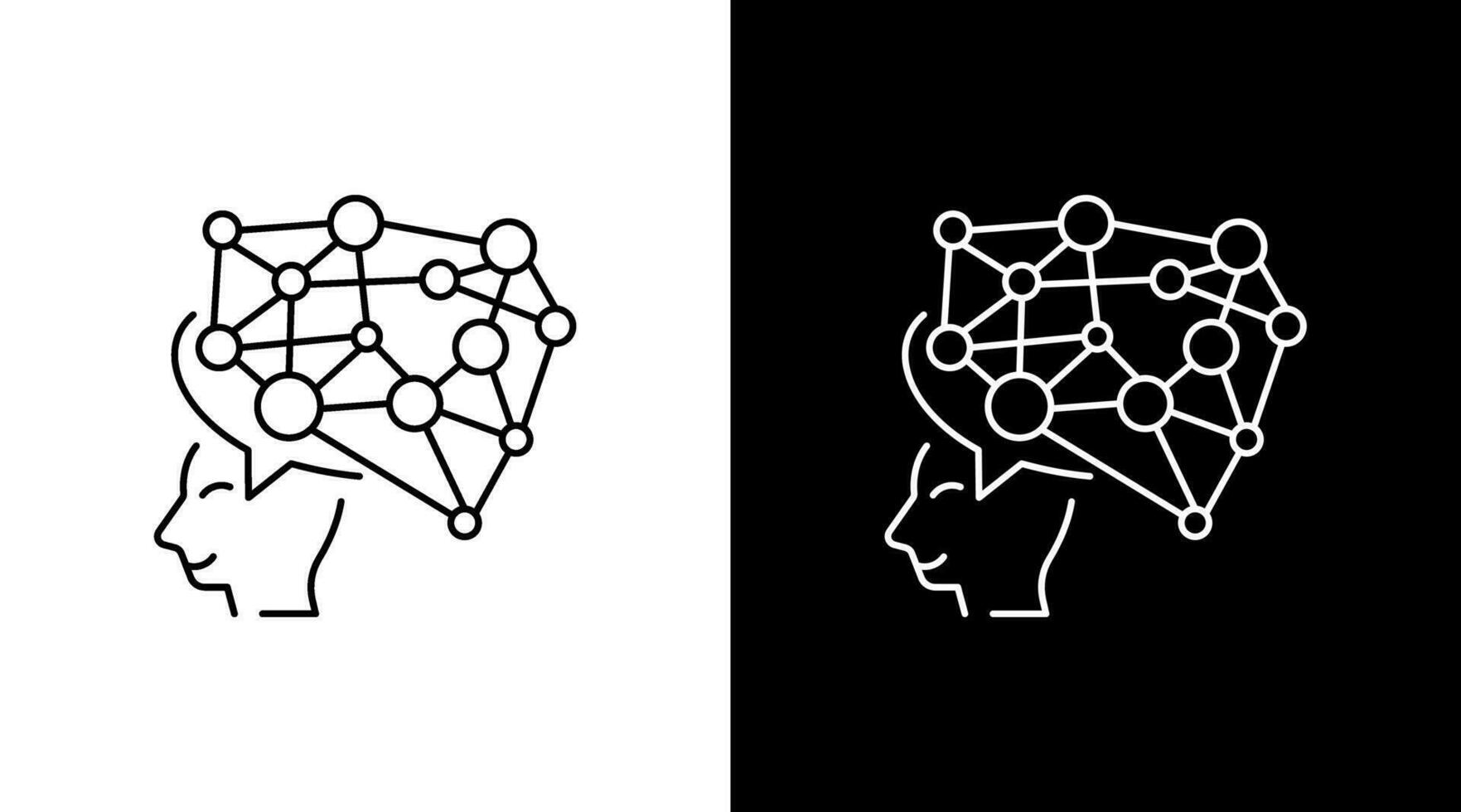 tänkande linje intelligent känslor klotter ikon översikt knapp design vektor